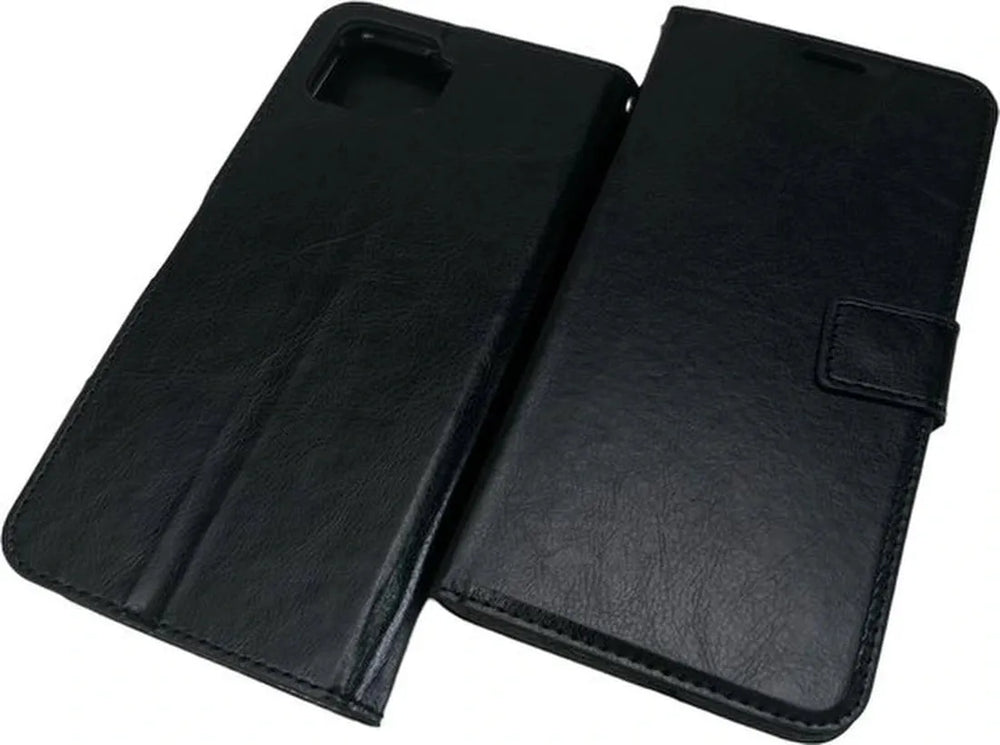 Oppo A73 5G Hoesjes – Portemonnee Bookcase – Pasjeshouder – Magneetsluiting – Zwart-Ilumina Benelux