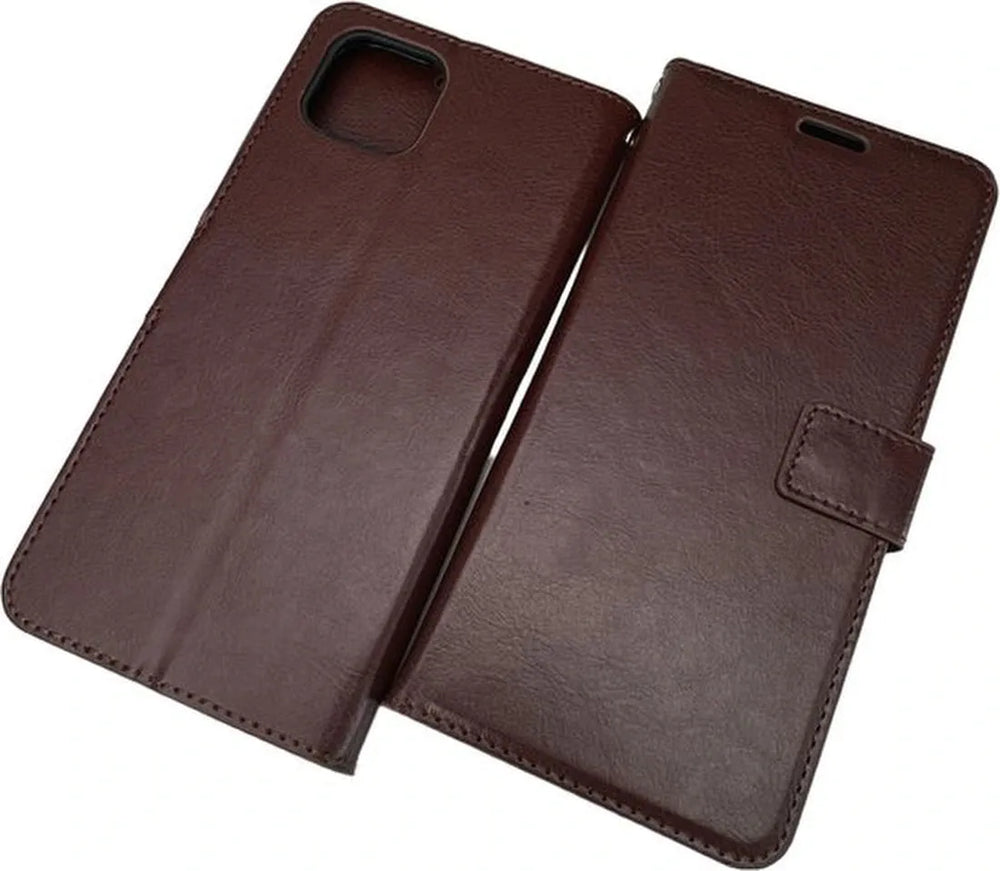 Oppo A73 5G Hoesjes – Portemonnee Bookcase – Pasjeshouder – Magneetsluiting – Bruin-Ilumina Benelux