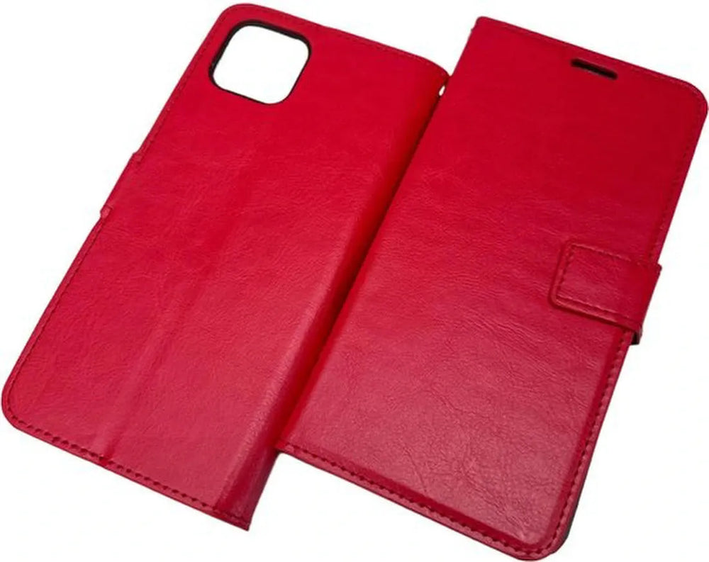 Oppo A73 5G Hoesjes – Portemonnee Bookcase – Pasjeshouder – Magneetsluiting – Rood-Ilumina Benelux