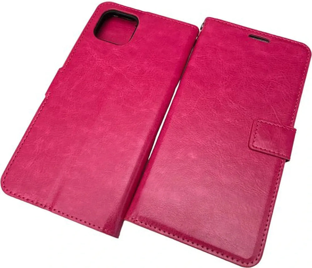 Oppo A73 5G Hoesjes – Portemonnee Bookcase – Pasjeshouder – Magneetsluiting – Roze-Ilumina Benelux