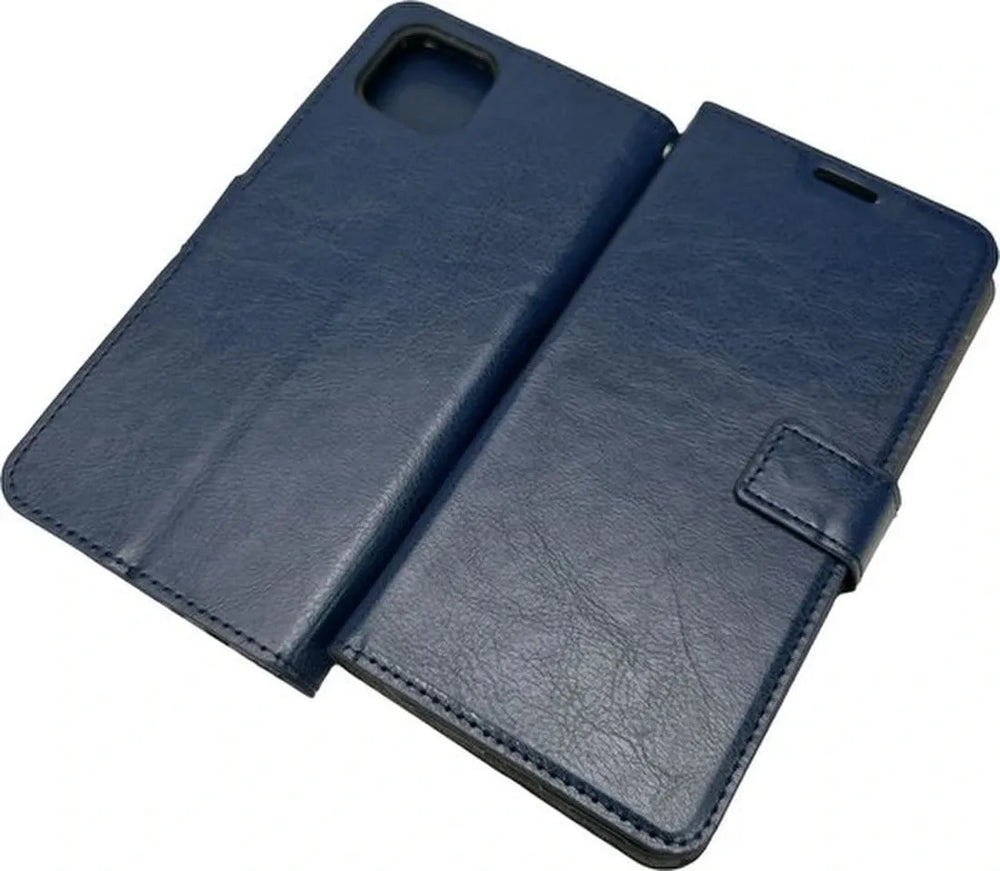 Oppo A73 5G Hoesjes – Portemonnee Bookcase – Pasjeshouder – Magneetsluiting – Blauw-Ilumina Benelux