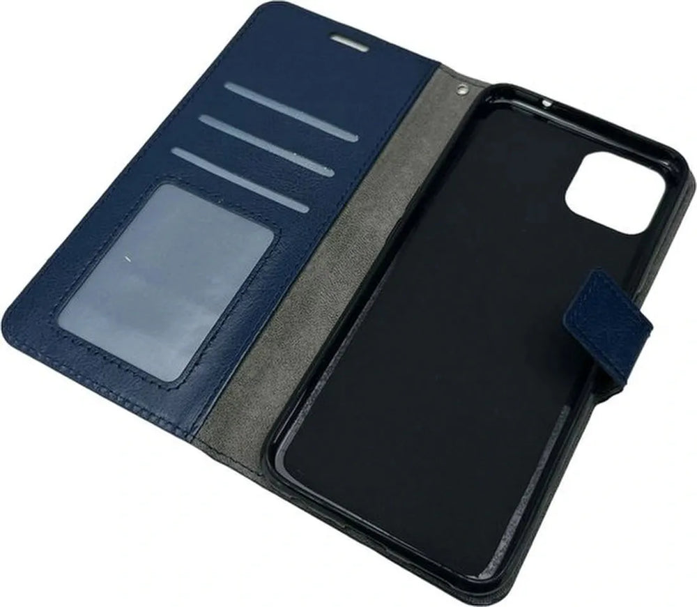 Oppo A73 5G Hoesjes – Portemonnee Bookcase – Pasjeshouder – Magneetsluiting – Blauw-Ilumina Benelux