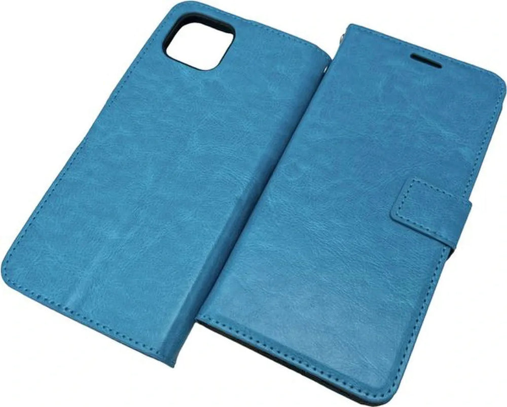 Oppo A73 5G Hoesjes – Portemonnee Book Case – Magneetsluiting – 2x Gehard Glas Screenprotector – Turquoise-Ilumina Benelux