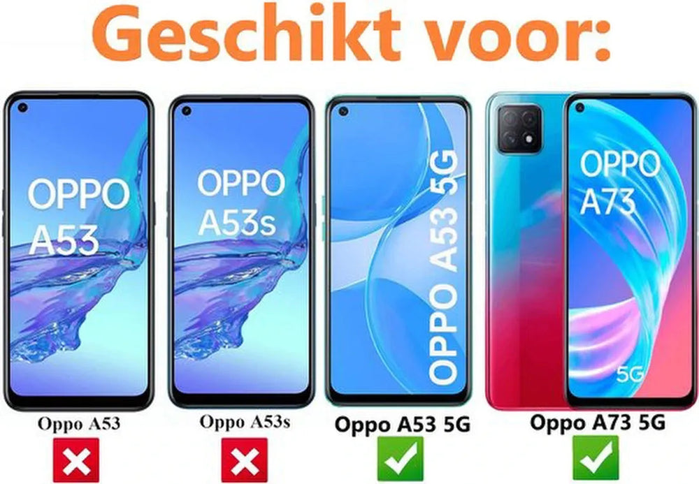 Oppo A73 5G Hoesjes – Portemonnee Book Case – Magneetsluiting – 2x Gehard Glas Screenprotector – Turquoise-Ilumina Benelux