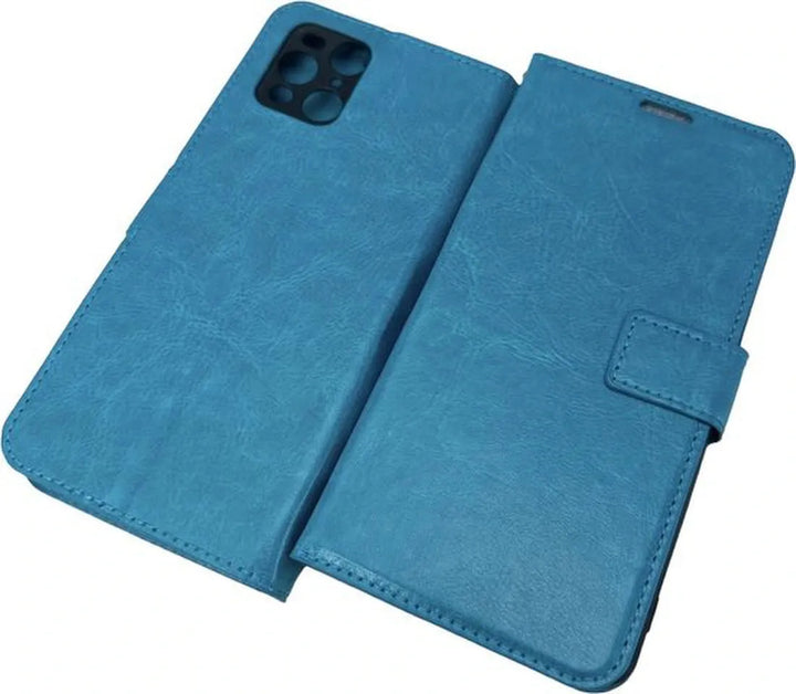 Oppo Find X3 Pro Hoesjes – Portemonnee Book Case – Pasjeshouder Met 2x Screenprotector – Magneetsluiting – Turquoise-Ilumina Benelux