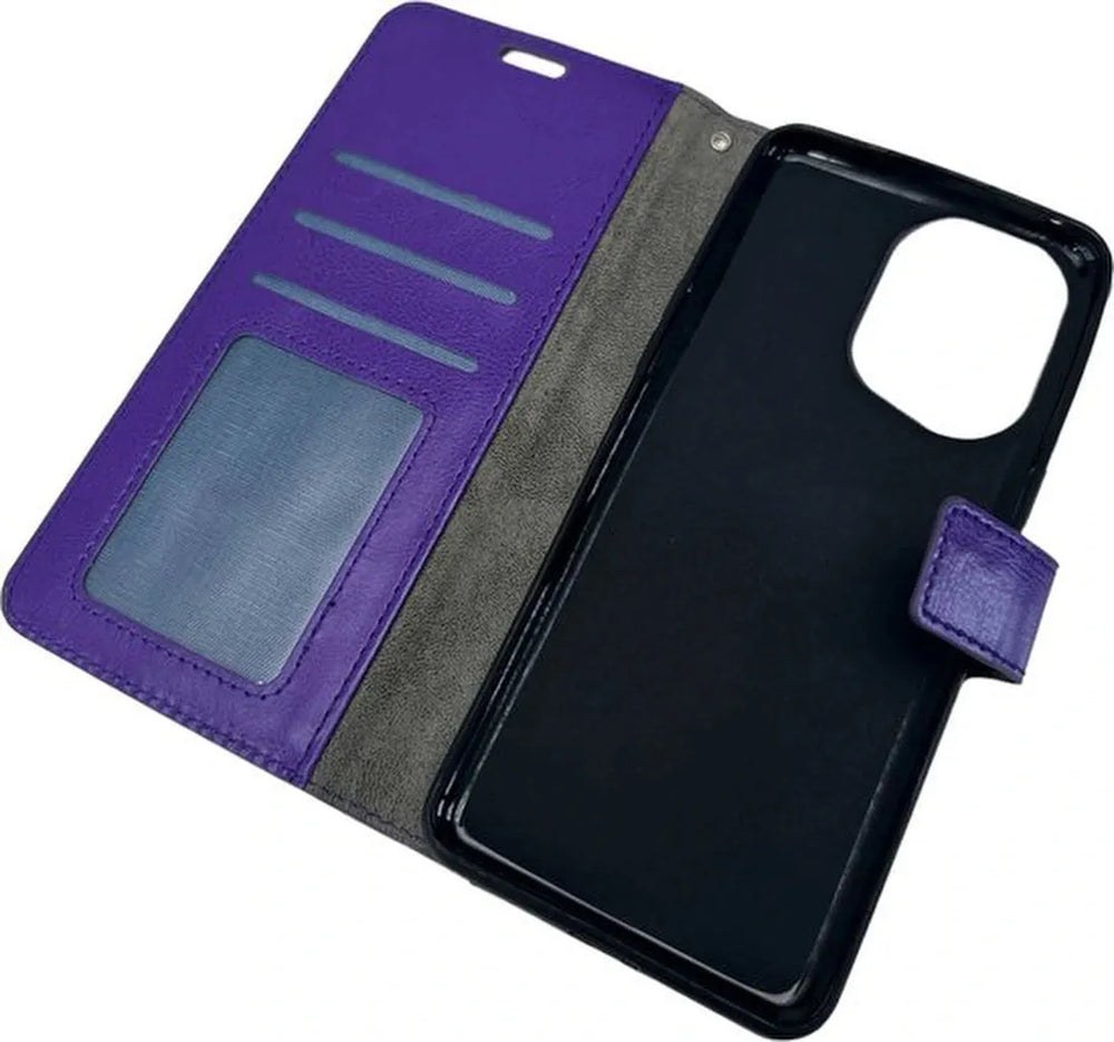 Oppo Find X5 Pro Hoesjes – Portemonnee Book Case – Pasjeshouder – 2x Gehard Glas Screenprotector – Paars-Ilumina Benelux