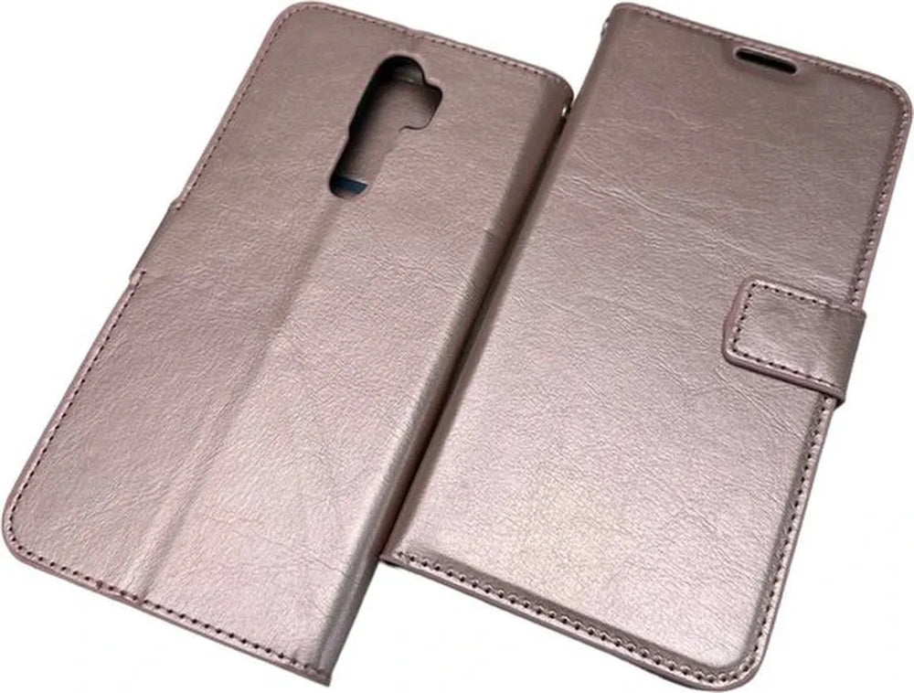 Oppo A9 2020/A5 2020 Hoesjes – Portemonnee Book Case – Pasjeshouder – 2x Gehard Glas Screenprotector – Roségoud-Ilumina Benelux
