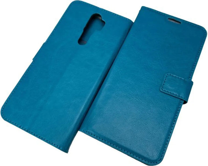Oppo A9 2020/A5 2020 Hoesjes – Portemonnee Book Case – Pasjeshouder – 2x Gehard Glas Screenprotector – Turquoise-Ilumina Benelux