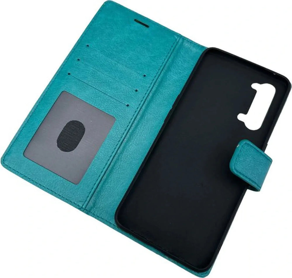 Oppo Find X2 Lite Hoesjes – Portemonnee Book Case – Pasjeshouder – Magneetsluiting – Mint-Ilumina Benelux