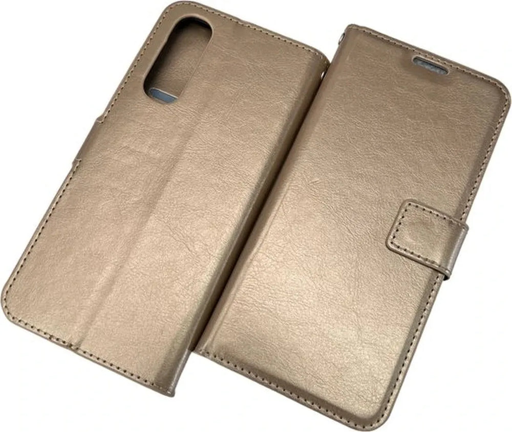 Oppo Find X2 Neo Hoesjes – Portemonnee Book Case – Pasjeshouder – Magneetsluiting – Goud-Ilumina Benelux