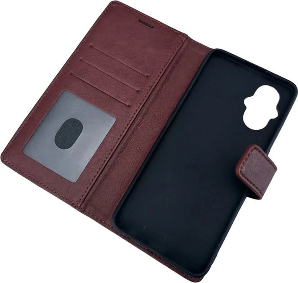 Oppo Reno 8 Lite Hoesjes – Portemonnee Bookcase – Pasjeshouder – Magneetsluiting – Bruin-Ilumina Benelux