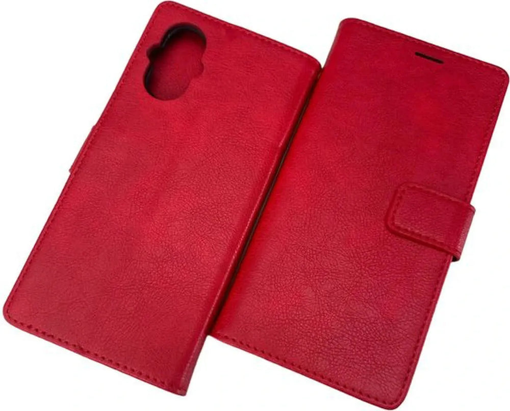 Oppo Reno 8 Lite Hoesjes – Portemonnee Bookcase – Pasjeshouder – Magneetsluiting – Rood-Ilumina Benelux