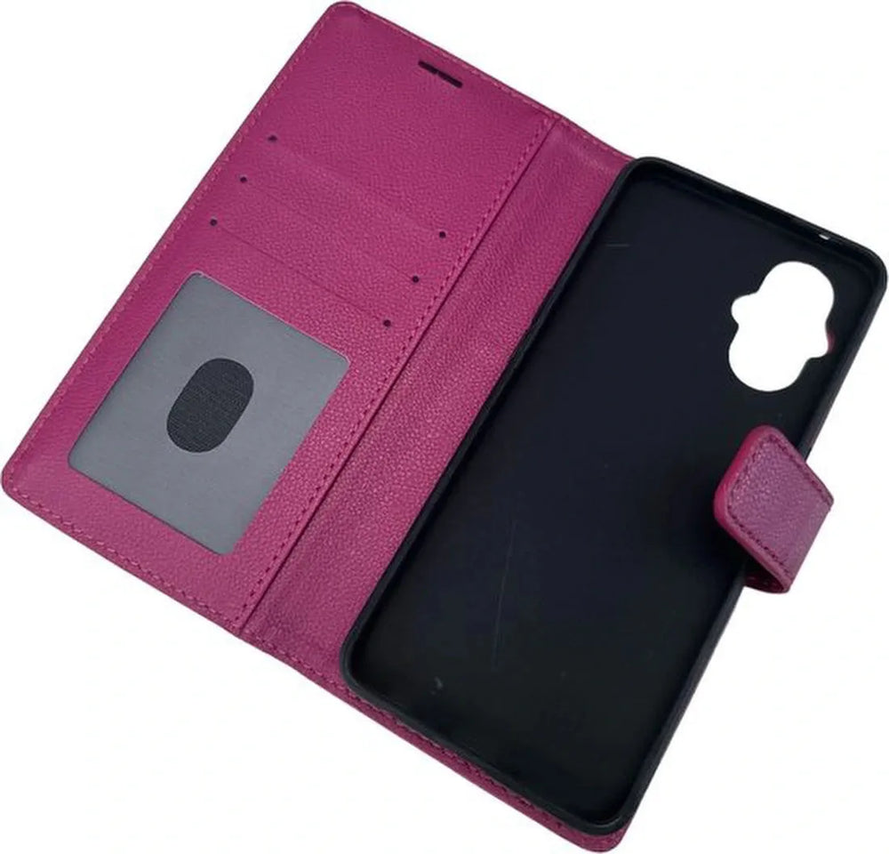 Oppo Reno 8 Lite Hoesjes – Portemonnee Bookcase – Pasjeshouder – Magneetsluiting – Roze-Ilumina Benelux