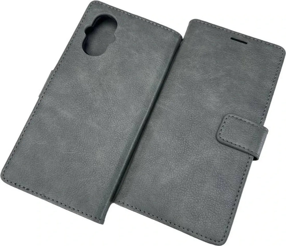 Oppo Reno 8 Lite Hoesjes – Portemonnee Bookcase – Pasjeshouder – Magneetsluiting – Grijs-Ilumina Benelux