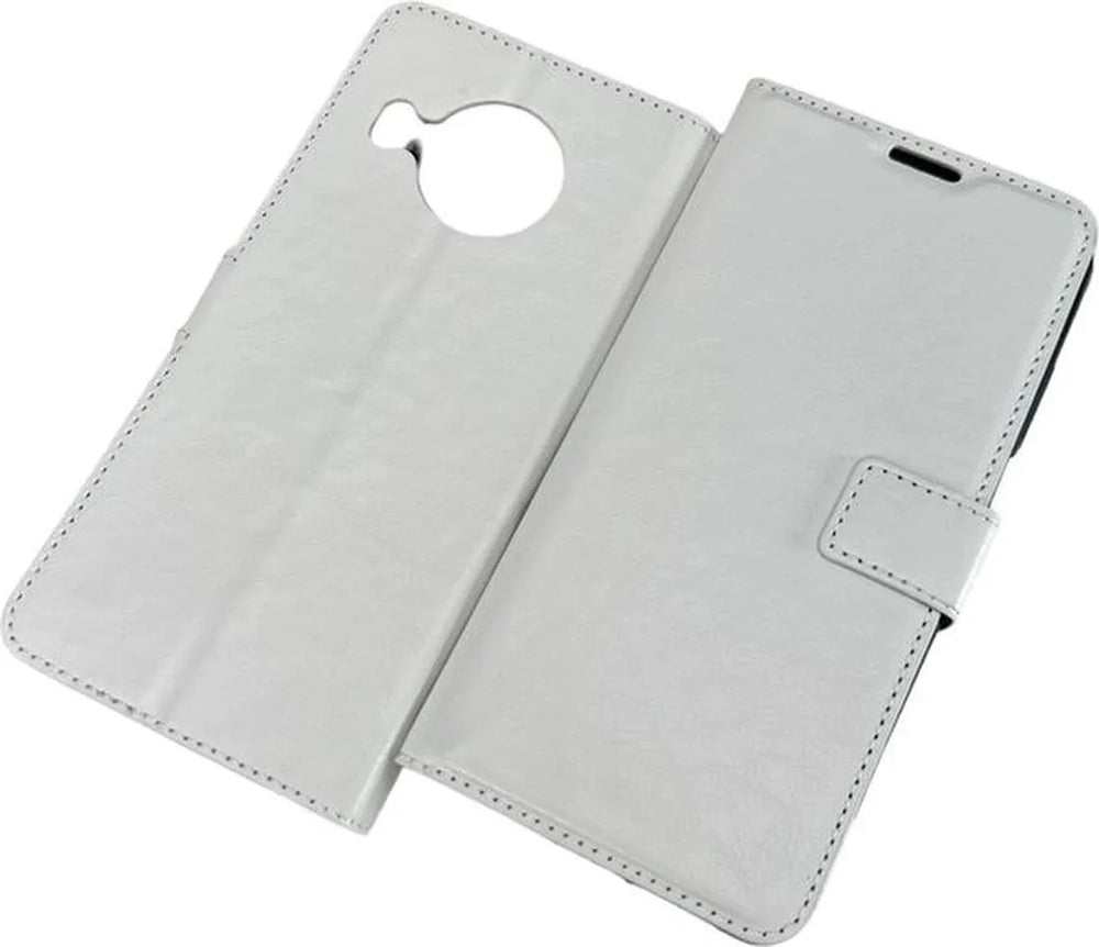 Nokia X10/X20 Hoesjes – Portemonnee Book Case – Pasjeshouder – 2x Gehard Glas Screenprotector – Wit-Ilumina Benelux