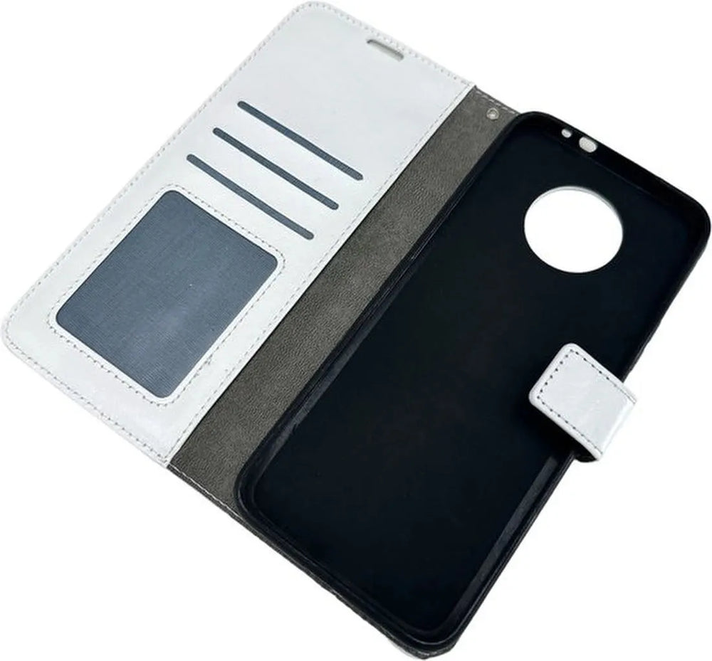 Nokia G50 Hoesjes – Portemonnee Book Case – Pasjeshouder – 2x Gehard Glas Screenprotector – Wit-Ilumina Benelux