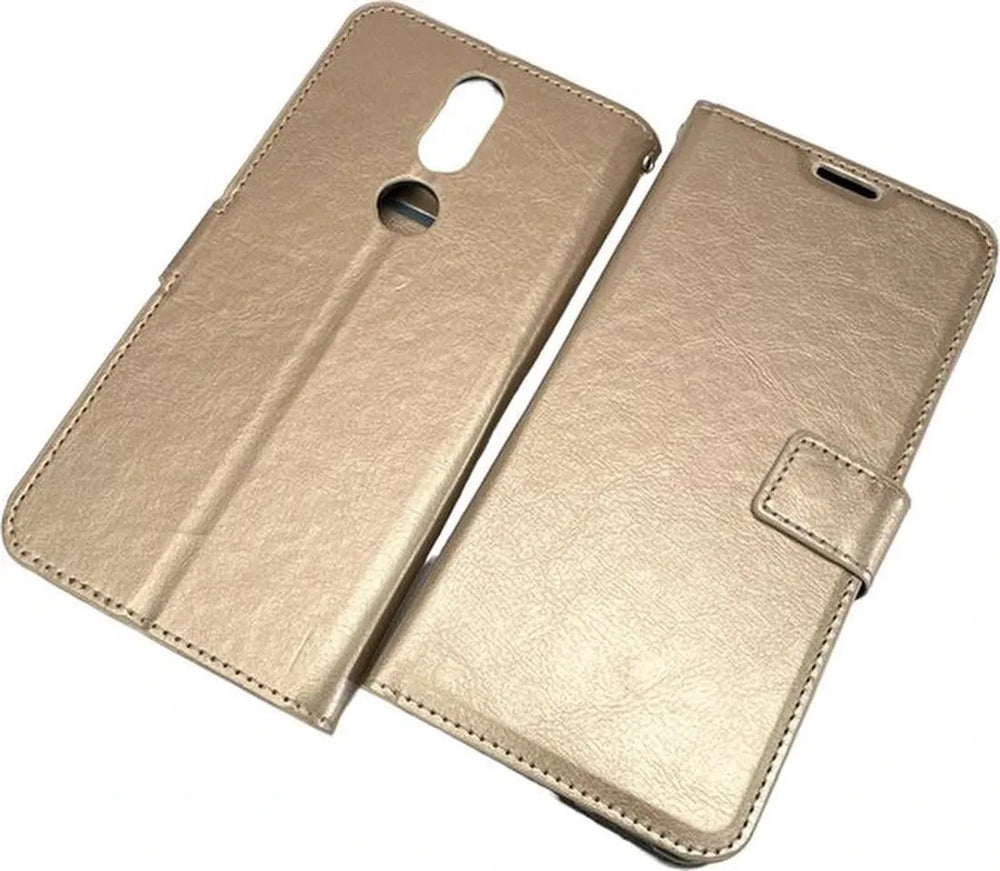 Nokia 2.4 Hoesjes – Portemonnee Book Case – Pasjeshouder – Magneetsluiting – Goud-Ilumina Benelux