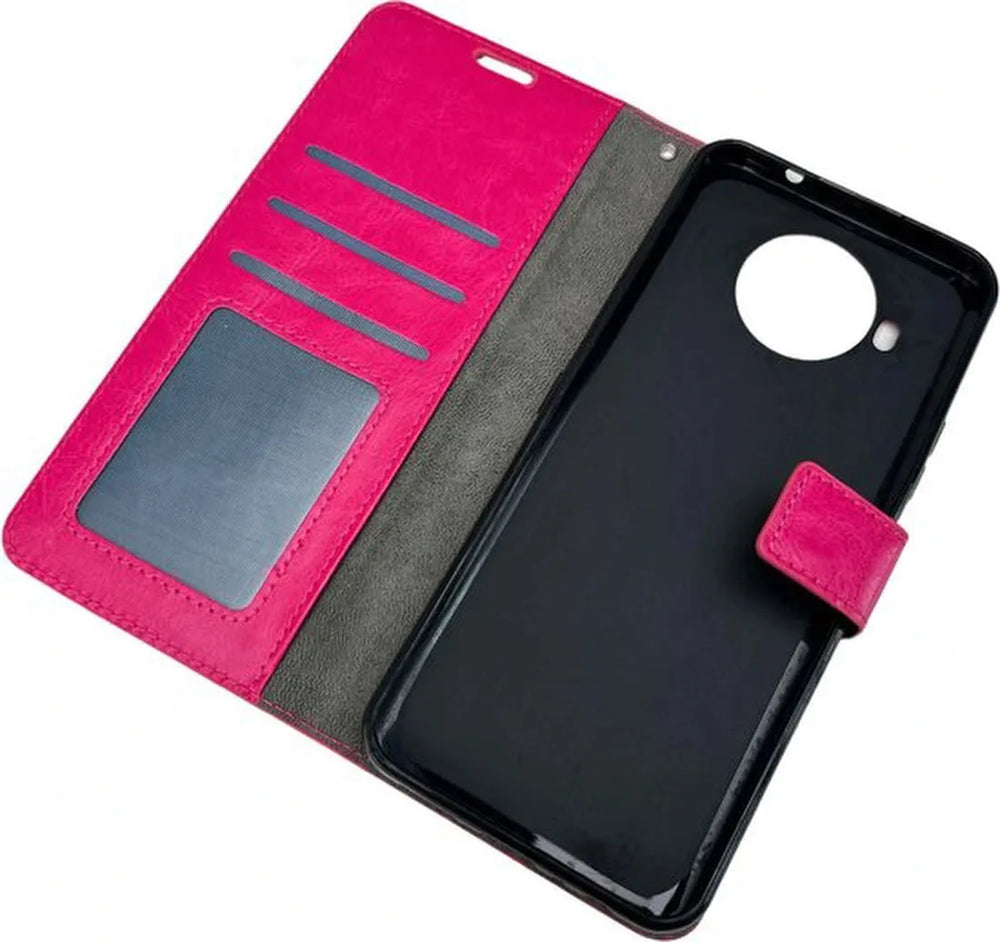 Nokia 8.3 Hoesjes – Portemonnee Book Case – Pasjeshouder – 2x Gehard Glas Screenprotector – Roze-Ilumina Benelux