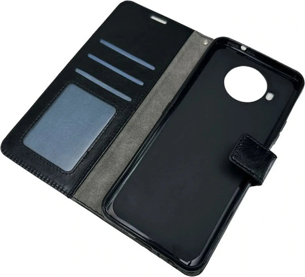 Nokia 8.3 Hoesjes – Portemonnee Bookcase – Pasjeshouder – Magneetsluiting – Zwart-Ilumina Benelux