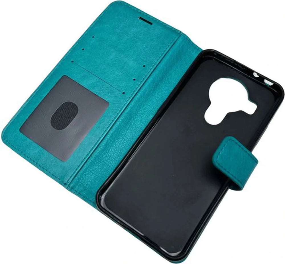 Nokia 5.4 Hoesjes – Portemonnee Book Case – Pasjeshouder – 2x Gehard Glas Screenprotector – Mint-Ilumina Benelux