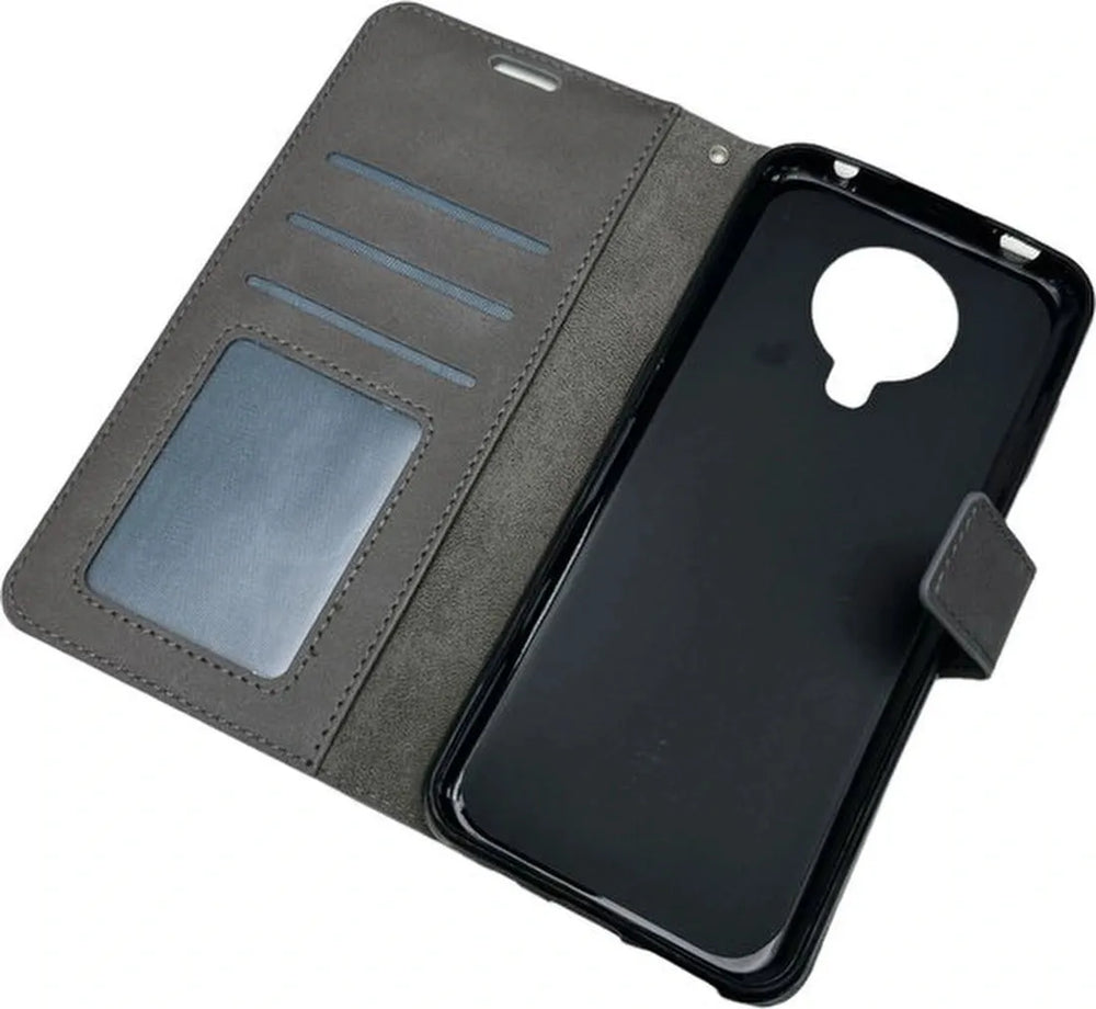 Nokia G10/G20 Hoesjes – Portemonnee Book Case – Pasjeshouder – 2x Gehard Glas Screenprotector – Grijs-Ilumina Benelux