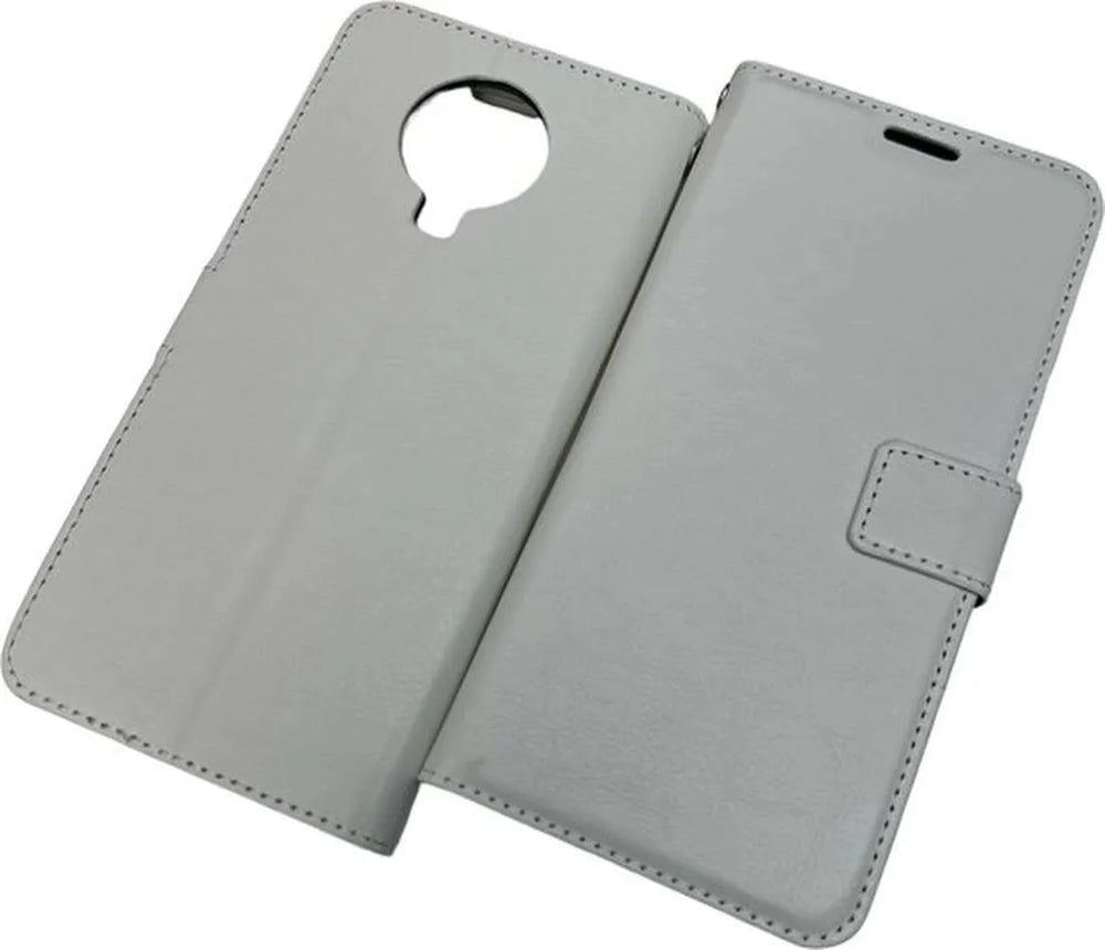 Nokia G10 / G20 Hoesjes – Portemonnee Book Case – Pasjeshouder – 2x Screenprotector Gehard Glas – Wit-Ilumina Benelux