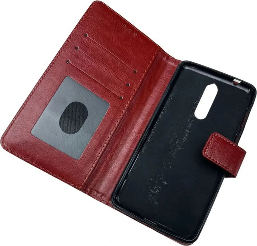 Nokia 8 Hoesjes – Portemonnee Book Case – Pasjeshouder – Magneetsluiting – Bruin-Ilumina Benelux