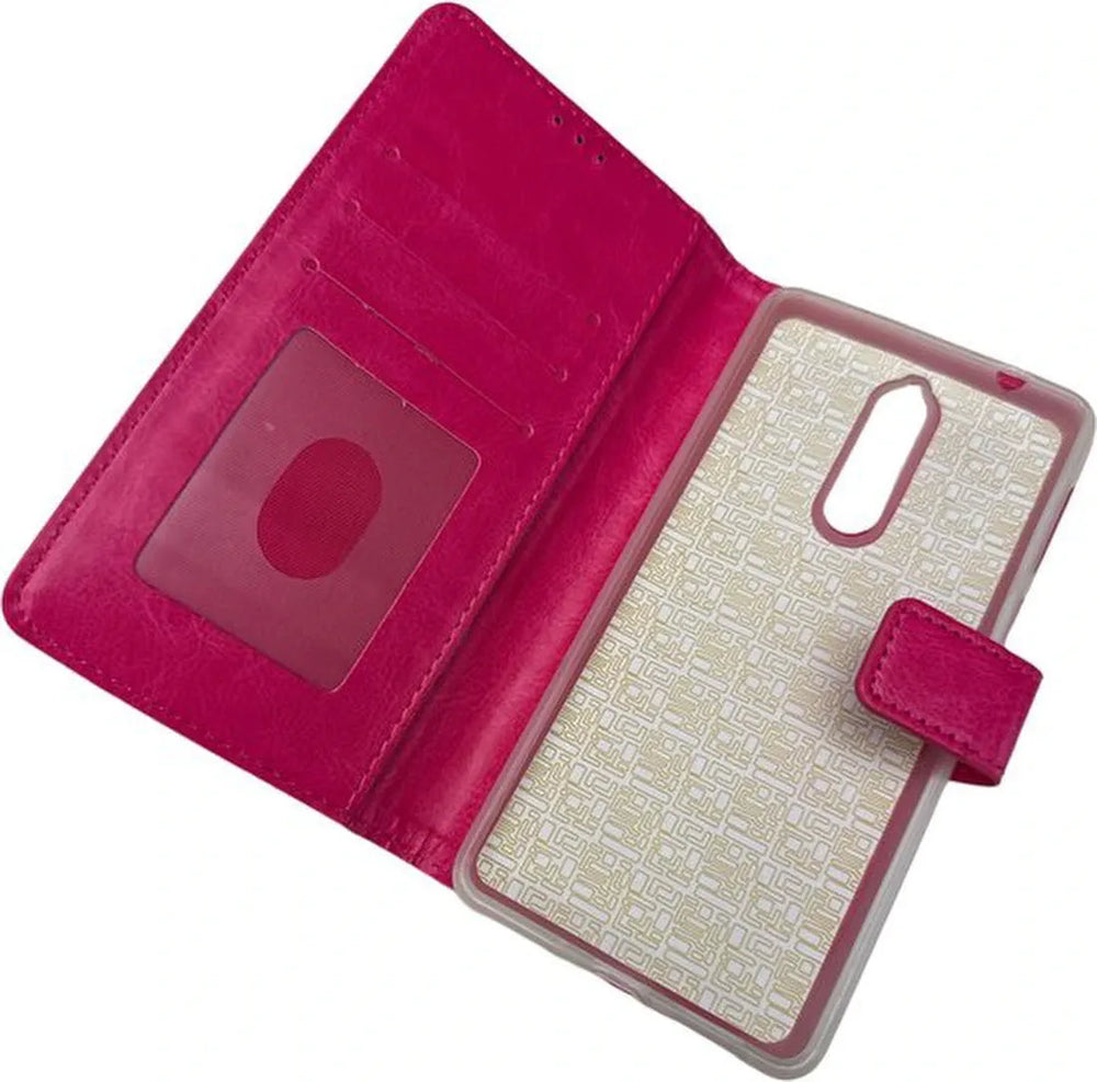Nokia 8 Hoesjes – Portemonnee Book Case – Pasjeshouder – Magneetsluiting – Roze-Ilumina Benelux