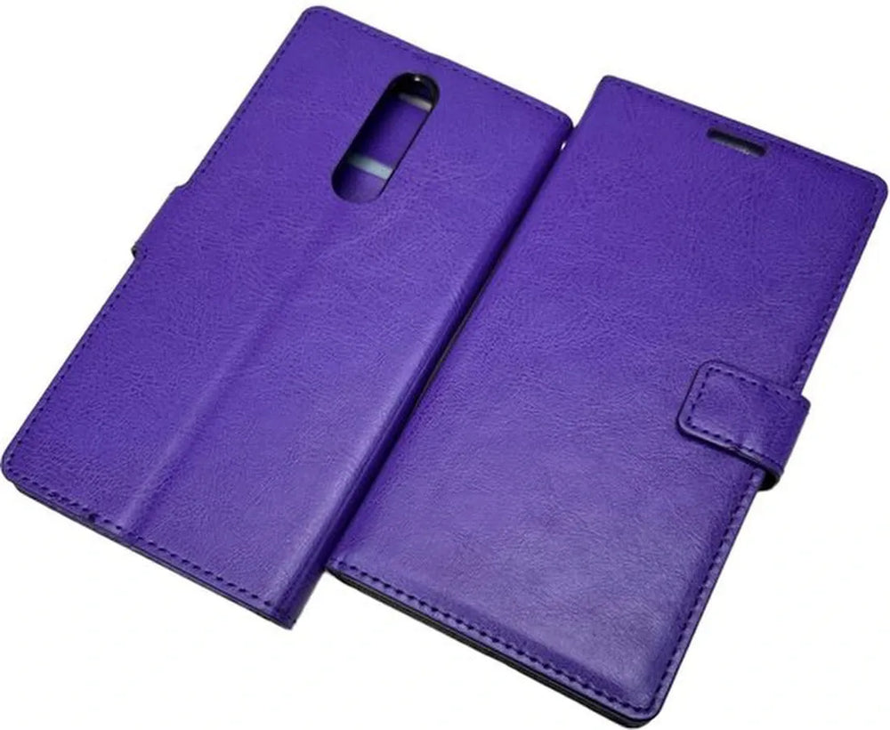 Nokia 5 Hoesjes – Portemonnee Book Case – Pasjeshouder – Magneetsluiting – Paars-Ilumina Benelux