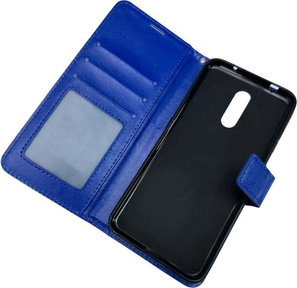 Nokia 3.2 Hoesjes – Portemonnee Book Case – Pasjeshouder – Magneetsluiting – Blauw-Ilumina Benelux