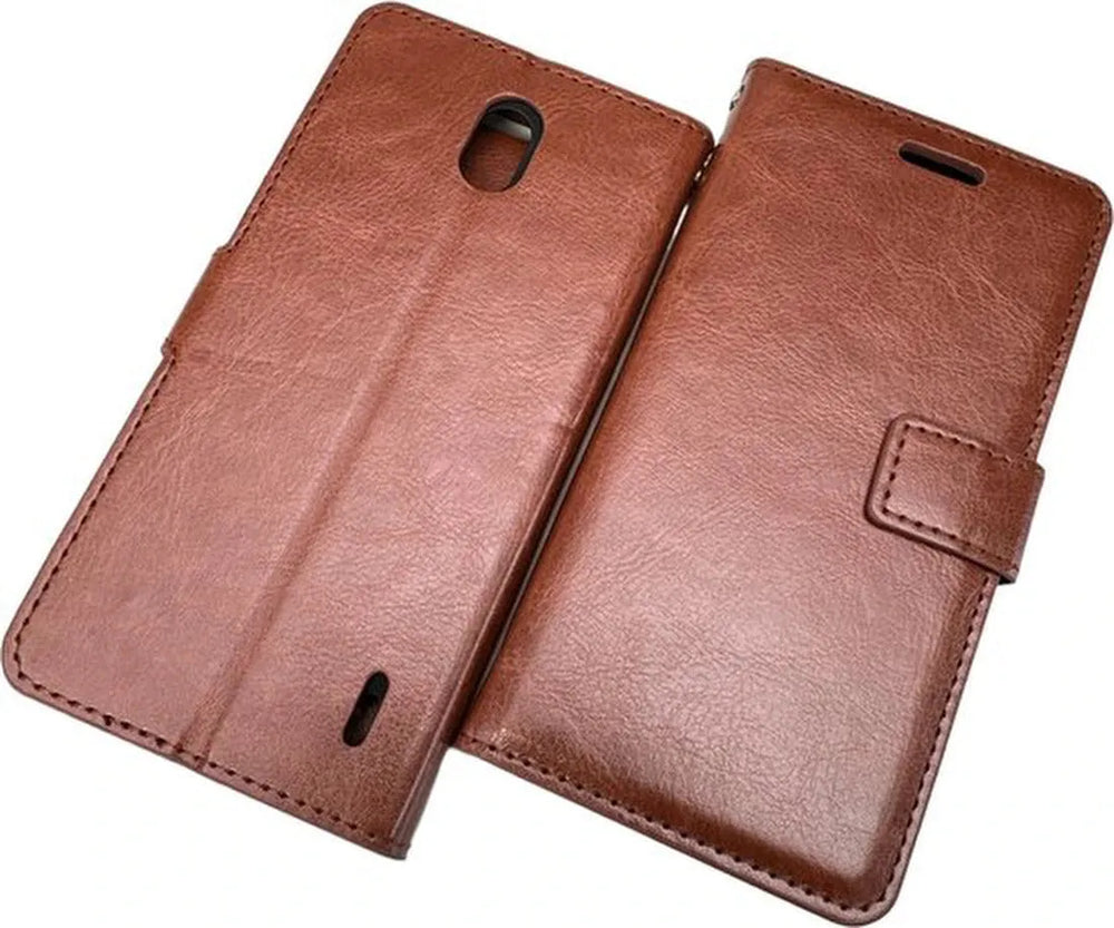 Nokia 1 Plus Hoesjes – Portemonnee Book Case – Pasjeshouder – Magneetsluiting – Bruin-Ilumina Benelux