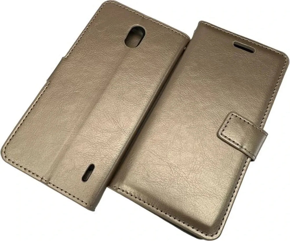 Nokia 2.2 Hoesjes – Portemonnee Book Case – Pasjeshouder – Magneetsluiting – Goud-Ilumina Benelux
