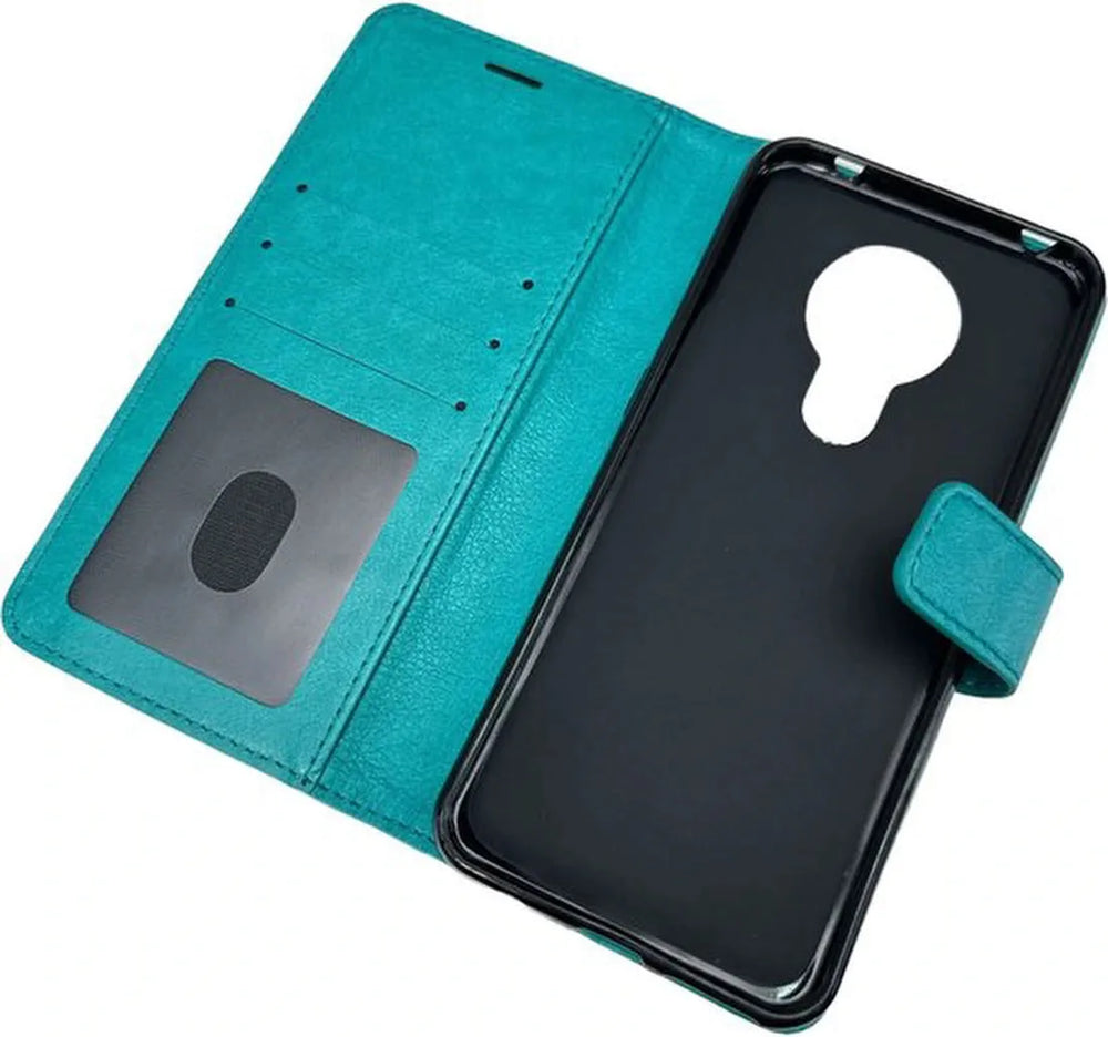 Nokia 5.3 Hoesjes – Portemonnee Book Case – Pasjeshouder – Magneetsluiting – Mint-Ilumina Benelux