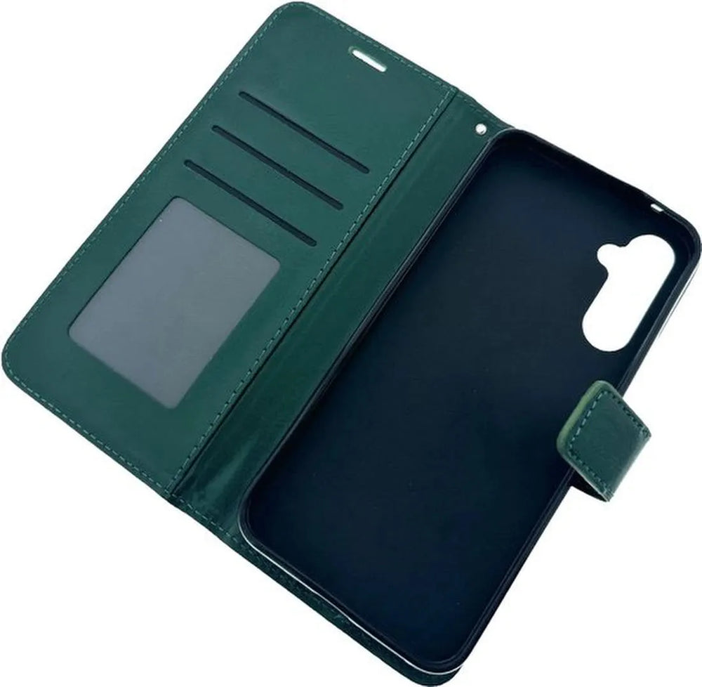 Samsung Galaxy A15 Hoesjes – Portemonnee Book Case – Pasjeshouder – Magneetsluiting – Groen-Ilumina Benelux