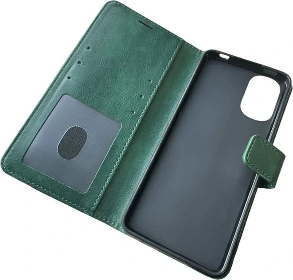 Xiaomi Redmi 10 2022 Hoesjes – Portemonnee Book Case – Pasjeshouder – Magneetsluiting – Groen-Ilumina Benelux