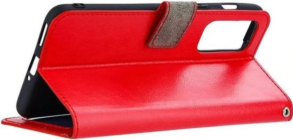 Xiaomi Poco M3 Hoesjes – Portemonnee Book Case – Pasjeshouder – 2x Screenprotector – Rood-Ilumina Benelux