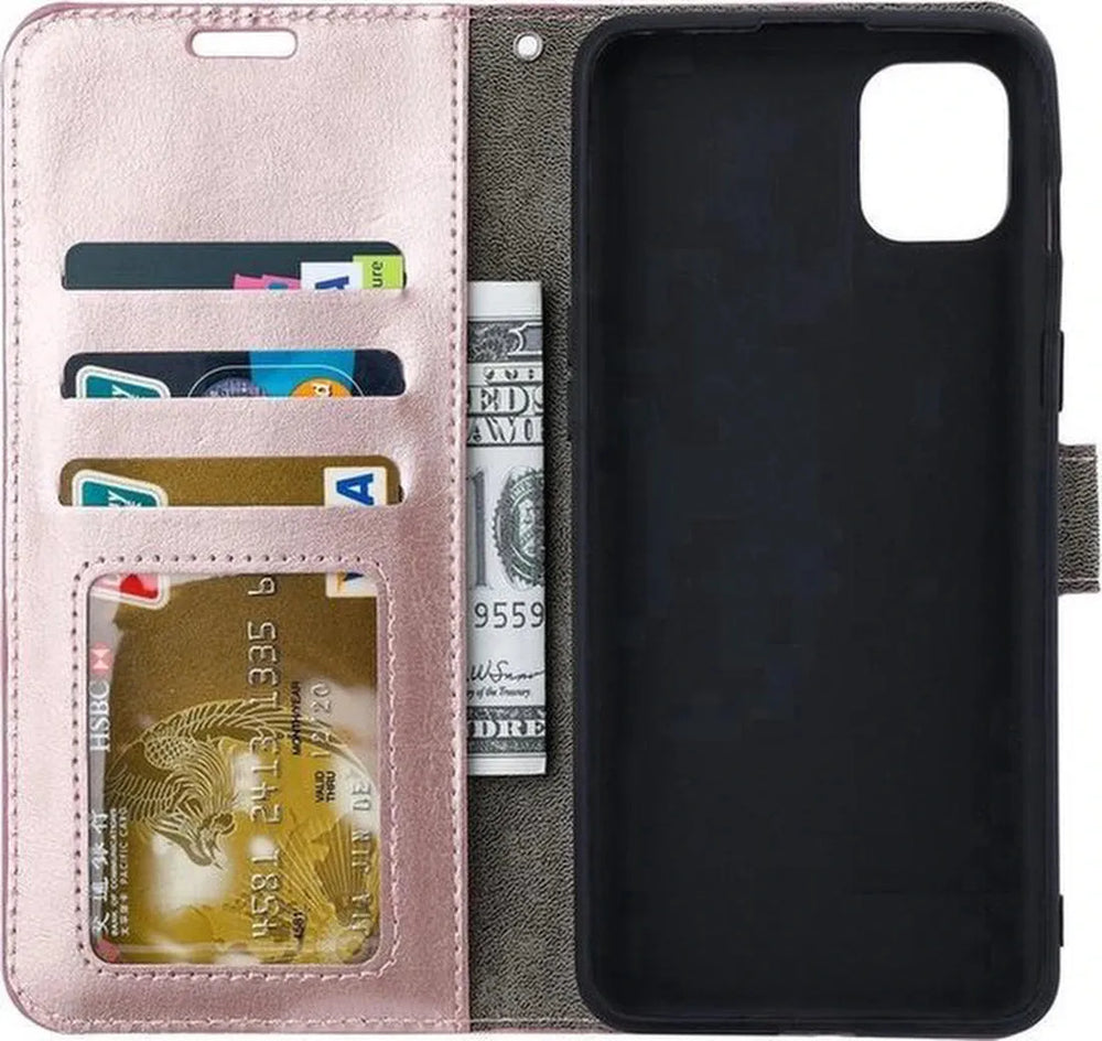 Xiaomi Redmi A1/A2 Hoesjes – Portemonnee Book Case – Pasjeshouder – Magneetsluiting – Roségoud-Ilumina Benelux