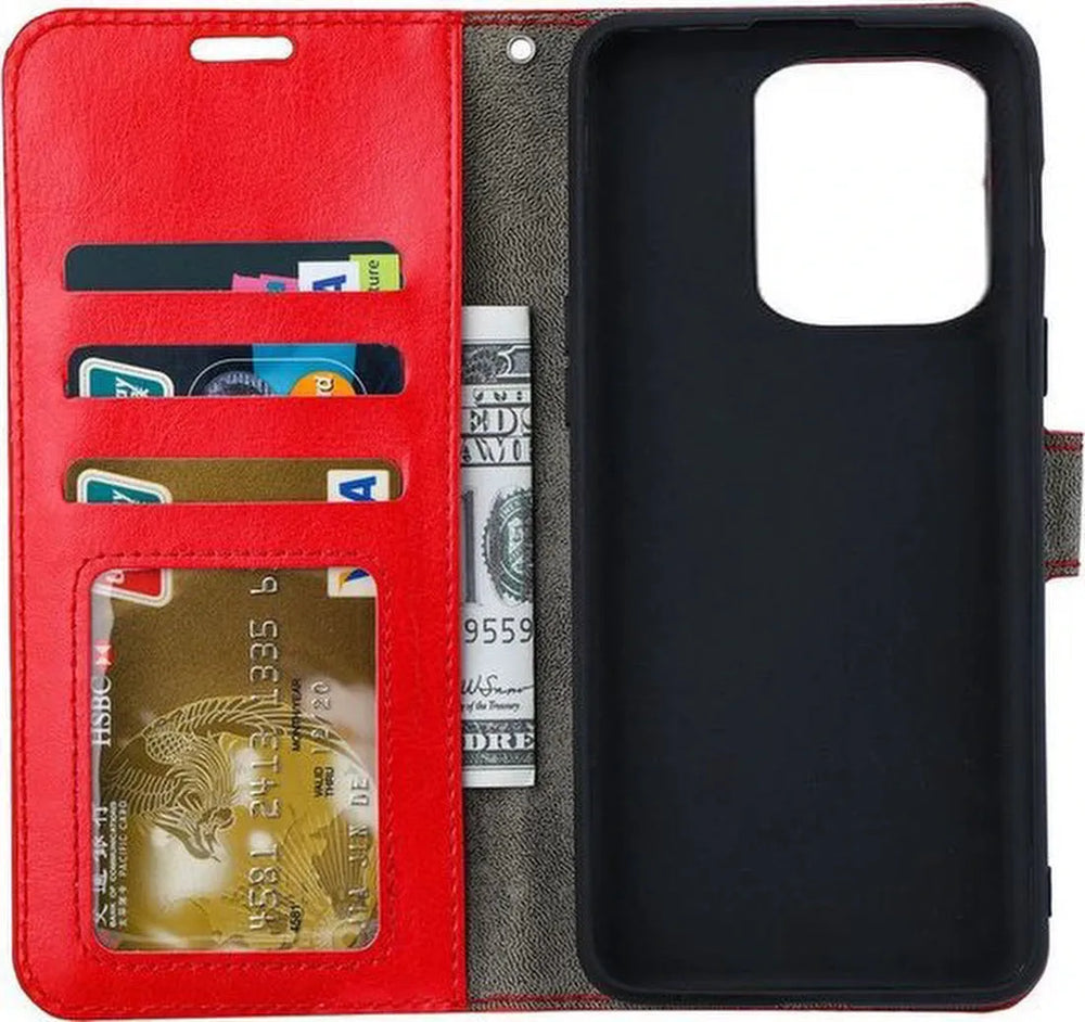 Xiaomi 13 Hoesjes – Portemonnee Book Case – Pasjeshouder – Magneetsluiting – Rood-Ilumina Benelux