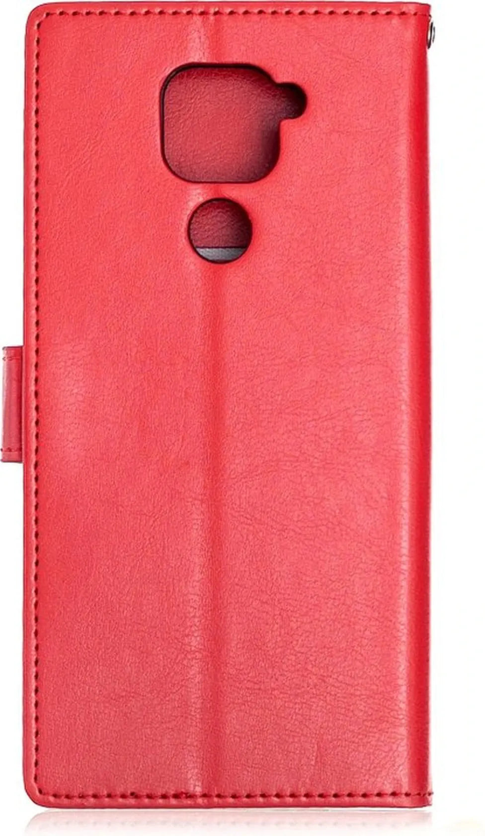 Xiaomi Redmi Note 9 Hoesjes – Portemonnee Book Case – Magneetsluiting – 2x Gehard Glas Screenprotector – Rood-Ilumina Benelux
