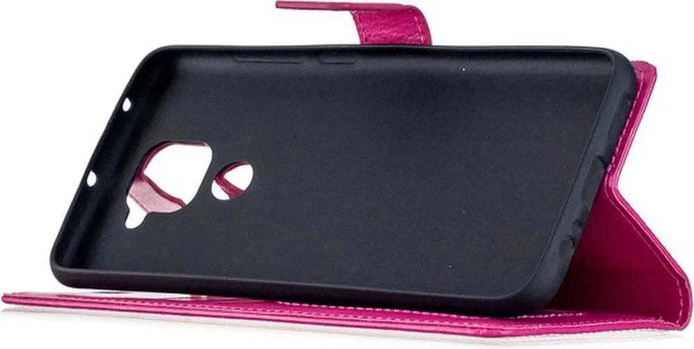 Xiaomi Redmi Note 9 Hoesjes – Portemonnee Book Case – Pasjeshouder – 2x Gehard Glas Screenprotector – Roze-Ilumina Benelux