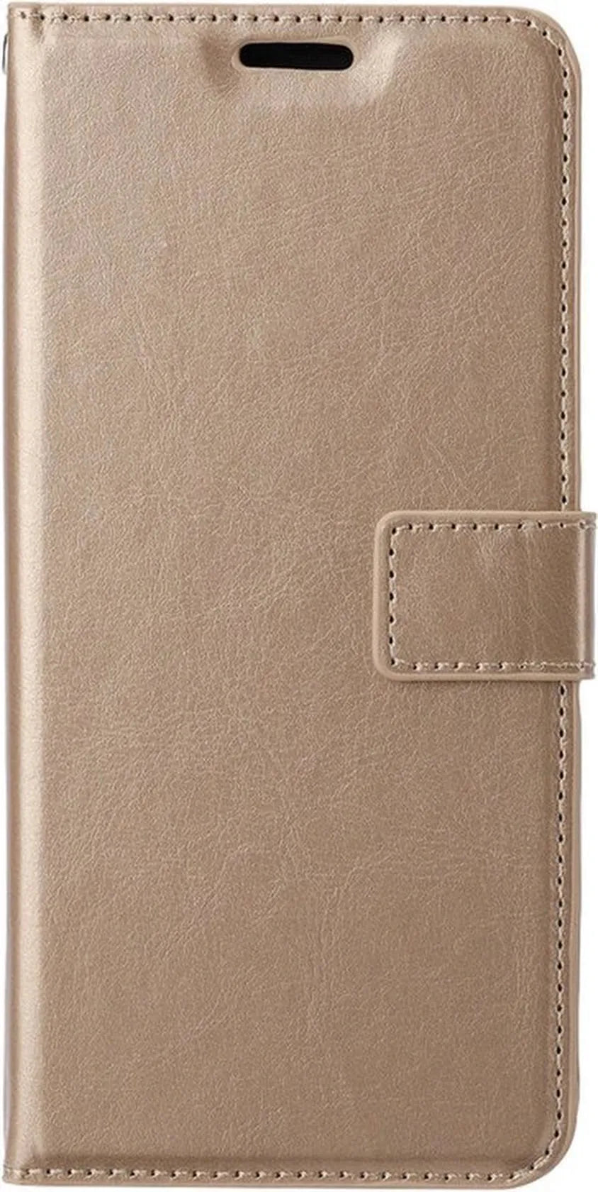 Xiaomi Mi Note 10 Lite Hoesjes – Portemonnee Book Case – Magneetsluiting – 2x Gehard Glas Screenprotector – Goud-Ilumina Benelux