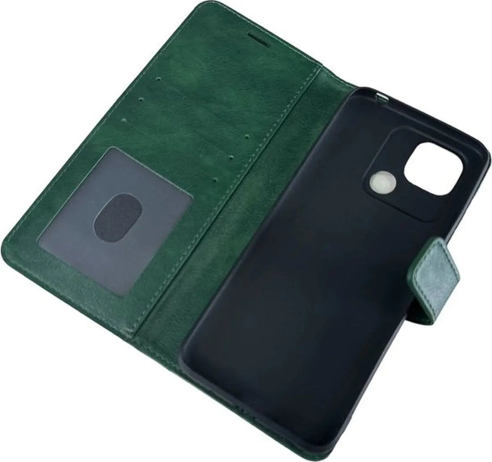 Xiaomi Redmi 10C Hoesjes – Portemonnee Book Case – Pasjeshouder – Magneetsluiting – Groen-Ilumina Benelux