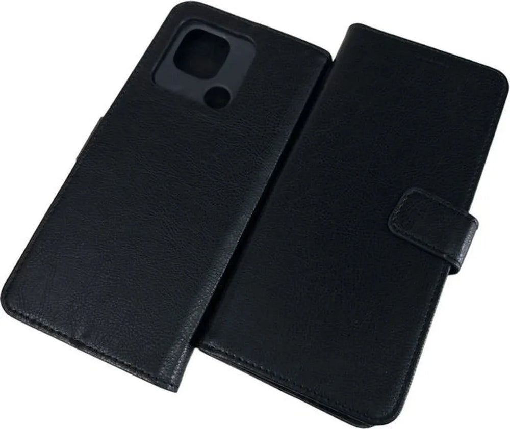 Xiaomi Redmi 10C Hoesjes – Portemonnee Book Case – Pasjeshouder – 2x Gehard Glas Screenprotector – Zwart-Ilumina Benelux
