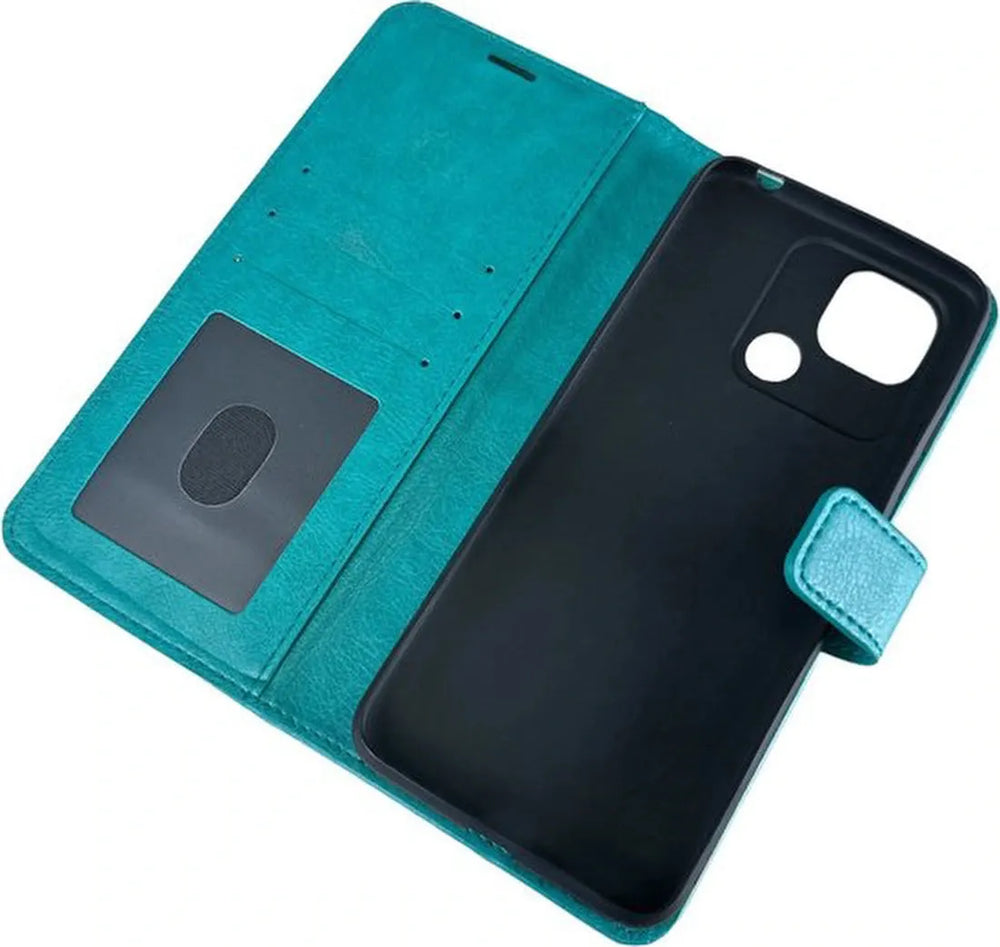 Xiaomi Redmi 10C Hoesjes – Portemonnee Book Case – Pasjeshouder – 2x Gehard Glas Screenprotector – Mint-Ilumina Benelux