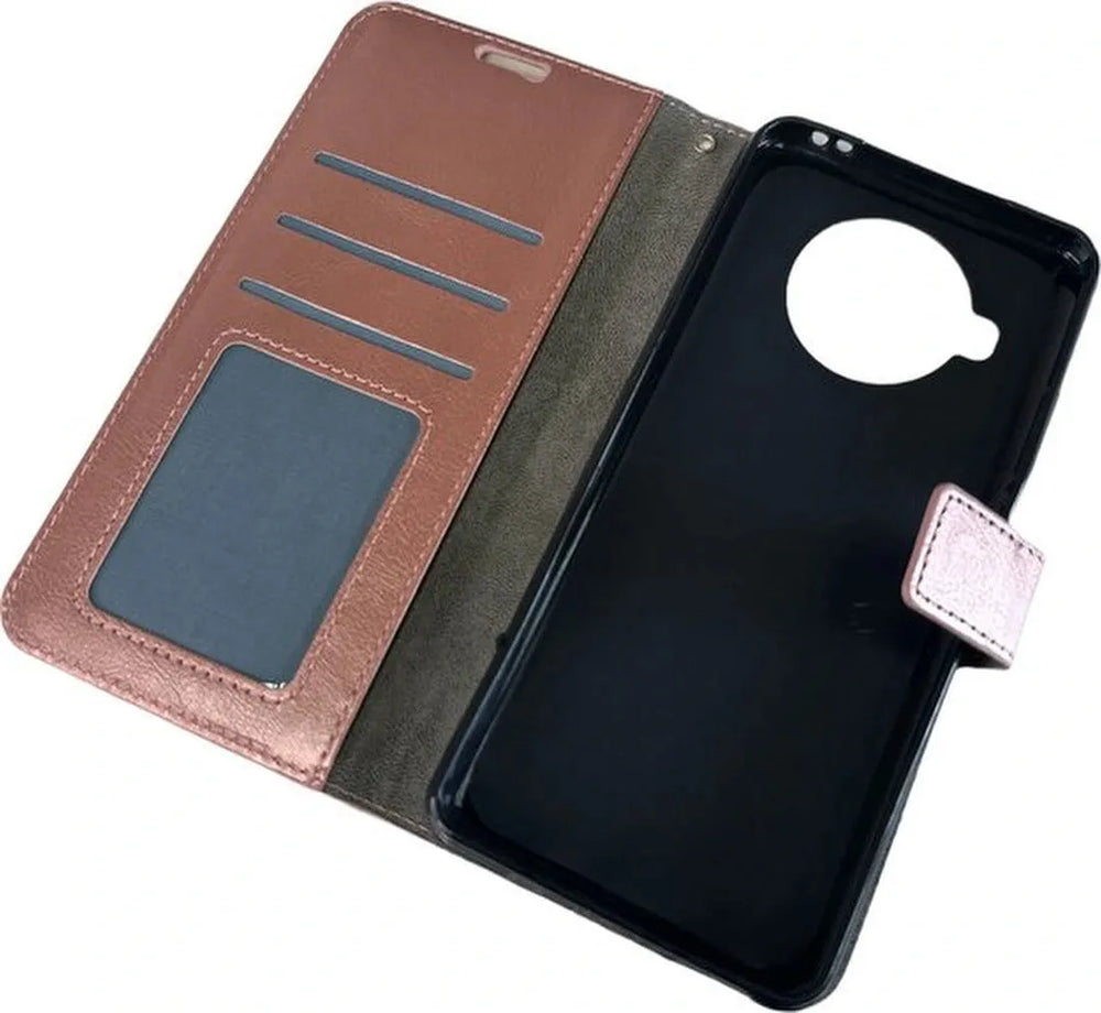 Xiaomi Redmi Note 9 Pro 5G Hoesjes – Portemonnee Book Case – Pasjeshouder – Magneetsluiting – Roségoud-Ilumina Benelux