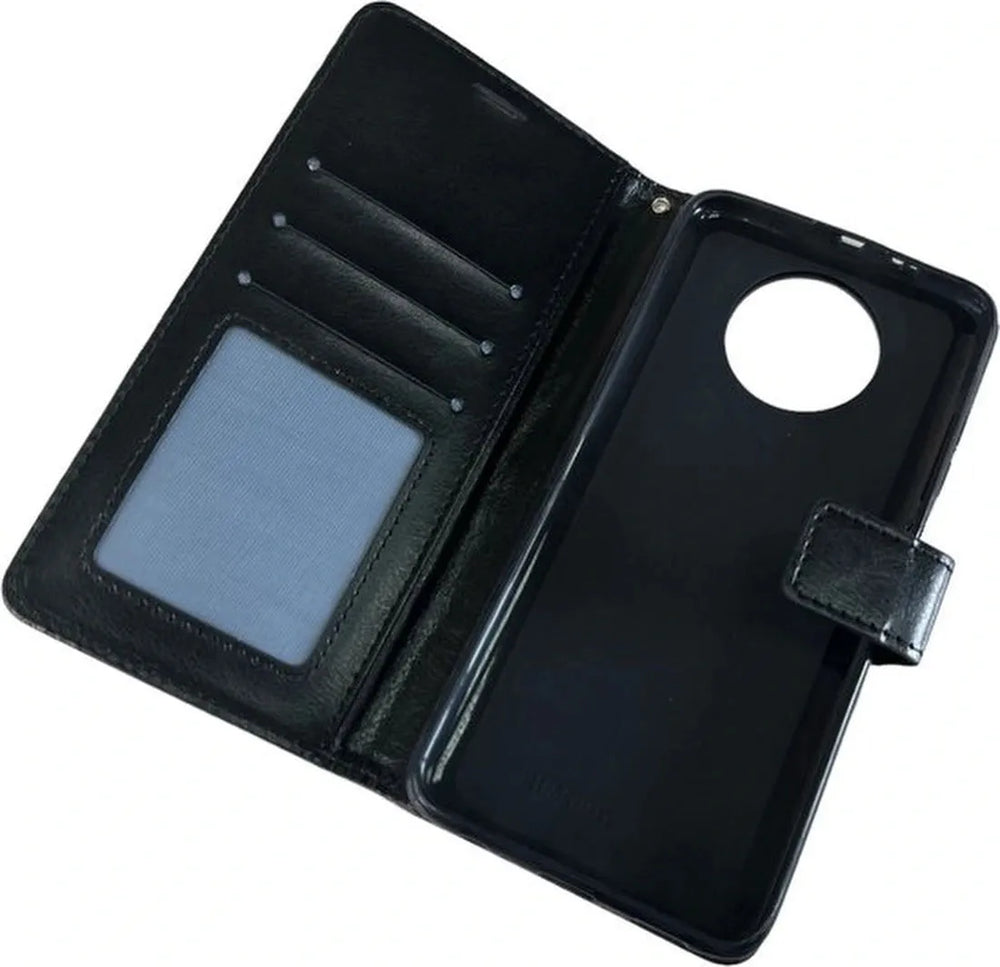 Xiaomi Redmi Note 9 5G Hoesjes – Portemonnee Book Case – Pasjeshouder – Magneetsluiting – Zwart-Ilumina Benelux