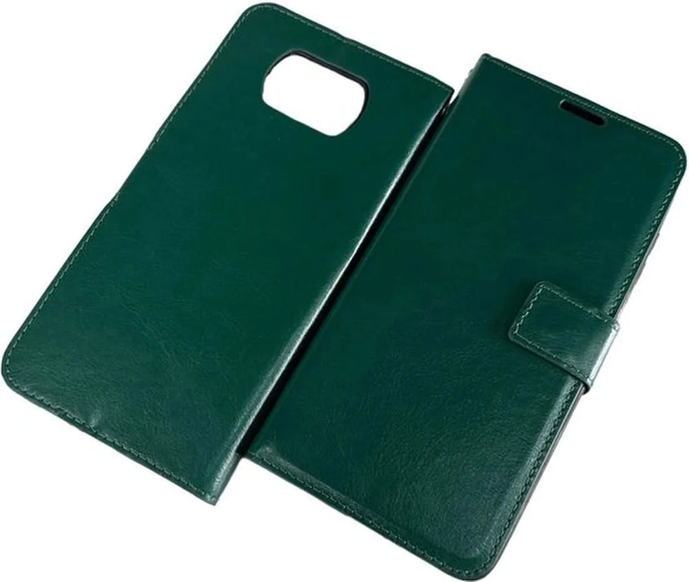 Xiaomi Poco X3/X3 Pro Hoesjes – Portemonnee Book Case – Magneetsluiting – 2x Screenprotector – Groen-Ilumina Benelux