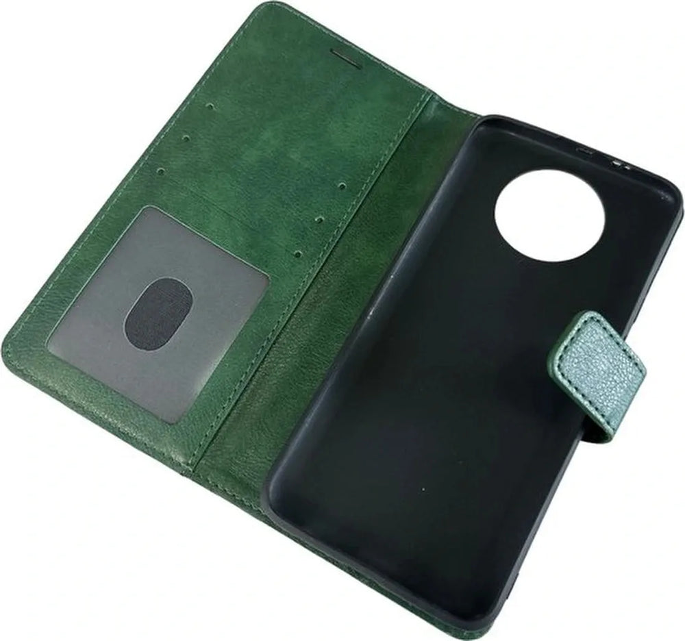Xiaomi Redmi Note 9T Hoesjes – Portemonnee Book Case – Pasjeshouder – Magneetsluiting – Groen-Ilumina Benelux