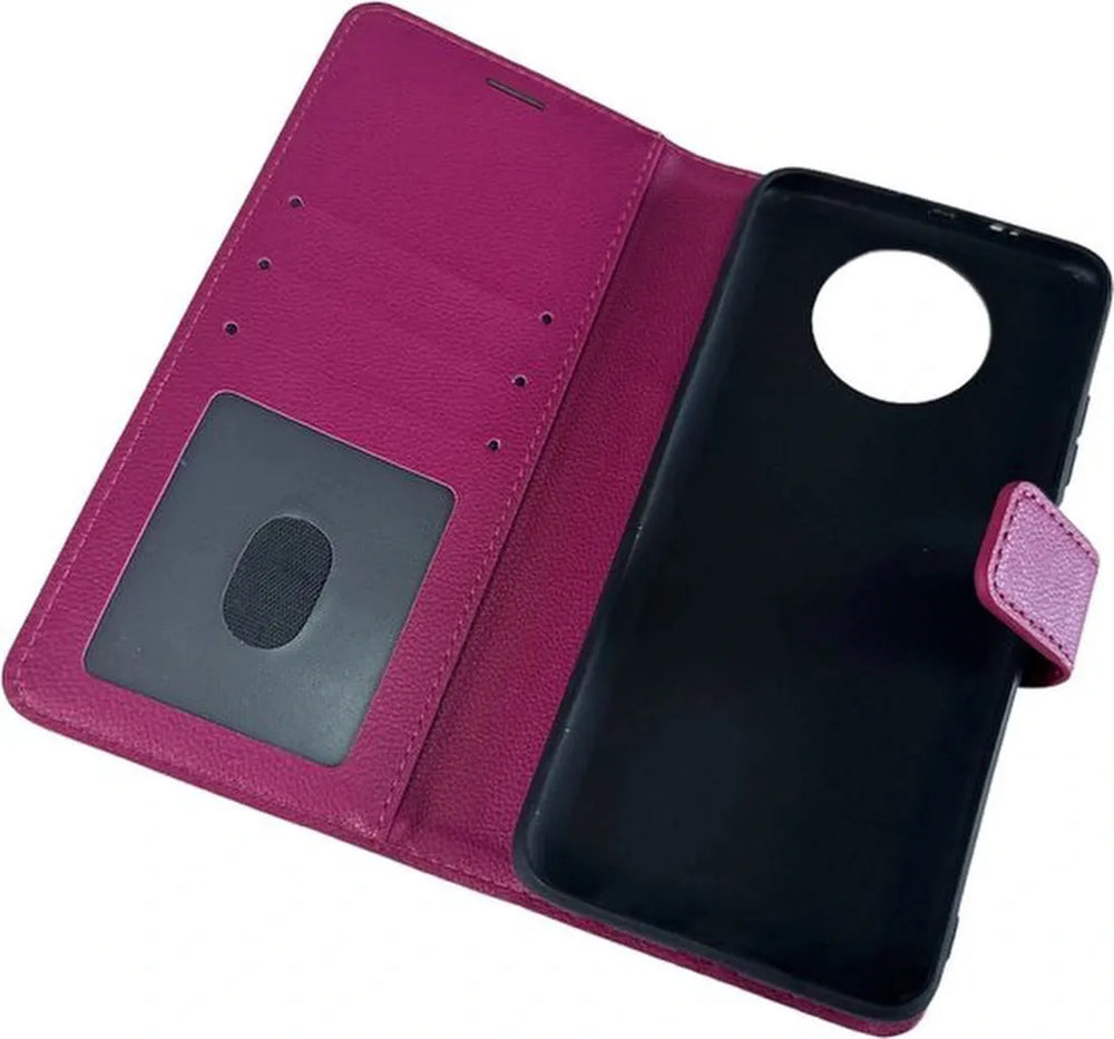 Xiaomi Redmi Note 9T Hoesjes – Portemonnee Book Case – Pasjeshouder – Magneetsluiting – Roze-Ilumina Benelux