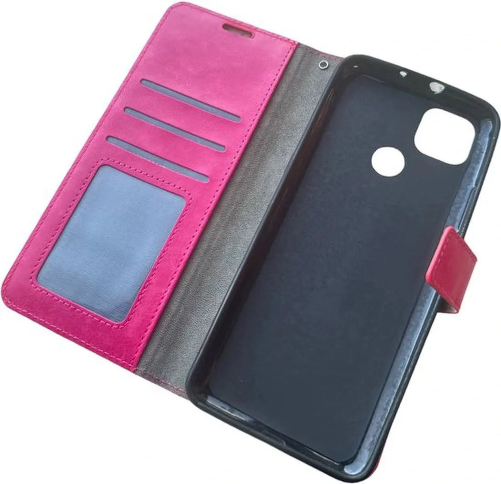 Xiaomi Redmi 9C Hoesjes – Portemonnee Book Case – Pasjeshouder – Magneetsluiting – Roze-Ilumina Benelux